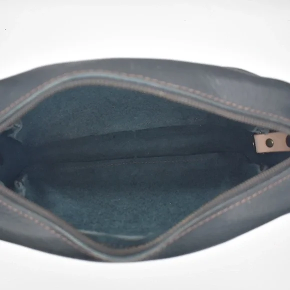 Go Forth Goods Original Sarah Leather Crossbody Indigo Bison with Custom Options - Picture 9 of 9